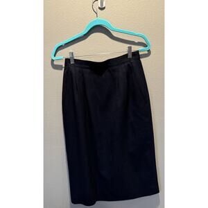 Miss Pendleton Women's 8 Navy Midi Pencil Skirt 100% Virgin Wool Back Zip